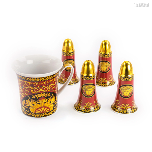 5 Versace Rosenthal Medusa Salt Pepper Shaker Mug