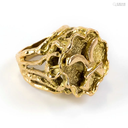 14k Gold VTG Designer Pisces Zodiac Sign Ring S 6