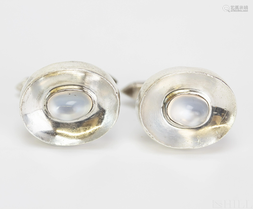 Antonio Pineda 970 Silver Mens Moonstone Cufflinks