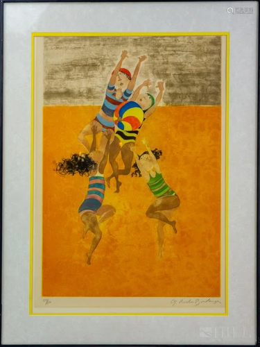 Graciela Rodo Boulanger Lithograph Beach Ball Game