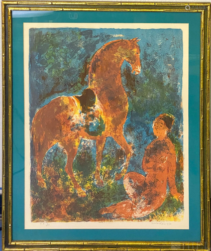 Rare Vu Cao Dam Signed E/A The Stallion Lithog…