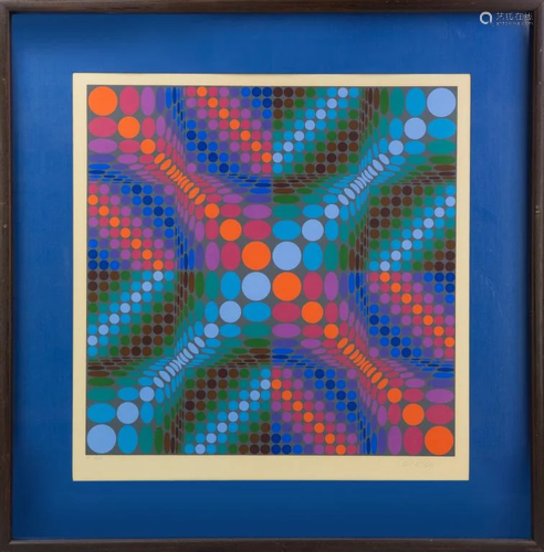 Victor Vasarely Optic Art 31/50 Signed Serigraph