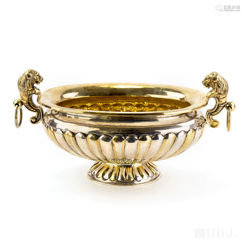 Tane Sterling Silver & Gilt Lion Centerpiece 887g