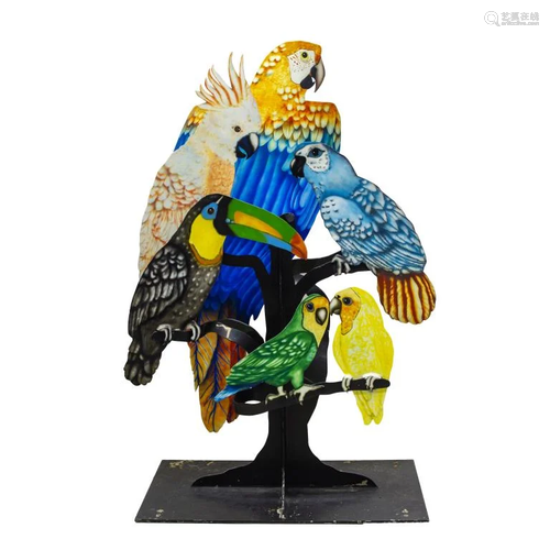 Barker Metal Parrots Art Sculpture Manner Meerbott