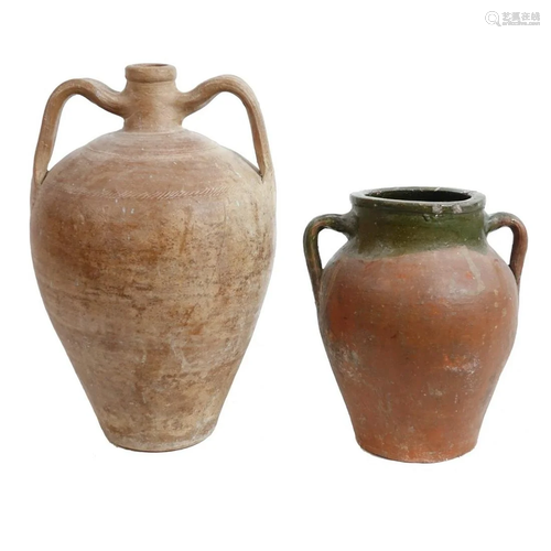 Two (2) Antique Style Terracotta Vessels