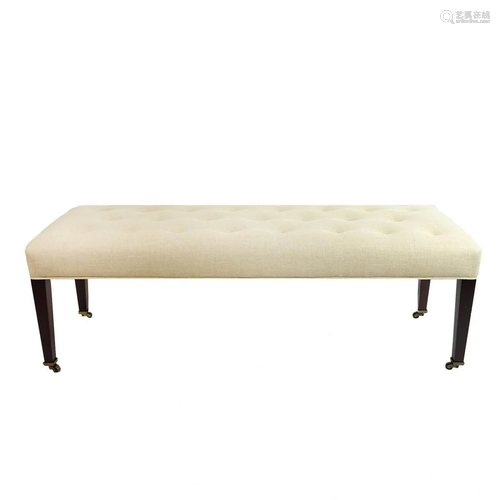 Modern Wood and Upholstered Bench