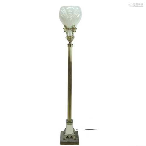 Hollywood Regency Style Brass Floor Lamp