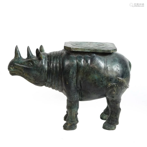 Modern Metal Rhino Garden Seat