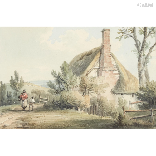 John Bluck (British, act. 1791-1819), , Cottage at