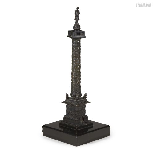 A French Grand Tour bronze 'Vendome Column', 19th