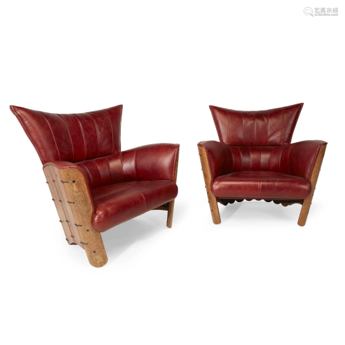 Contemporary design, Pair of barrel armchairs, 21st