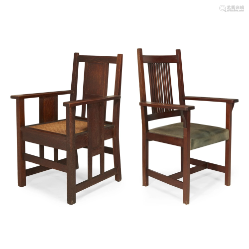 Two Arts & Crafts armchairs, Early 20th century