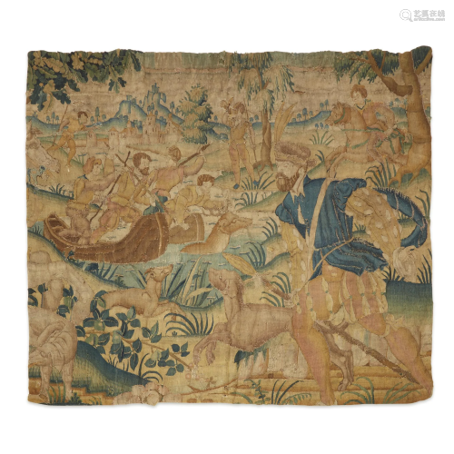 A Flemish tapestry fragment, 17th century