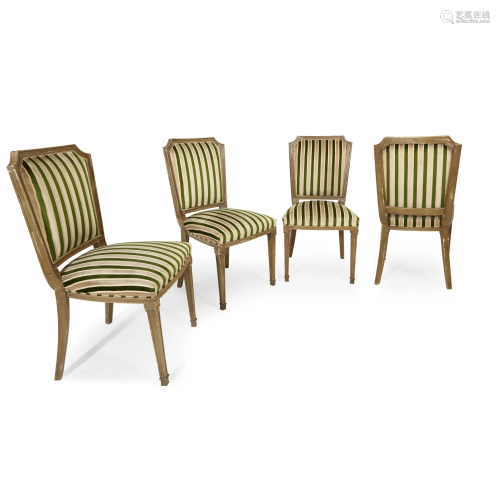 Group of four Italian Design painted side chairs, 2…