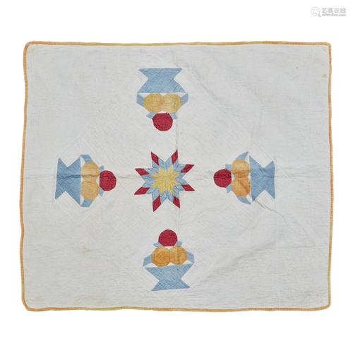 Four appliqued and pieced crib quilts, 19th and …