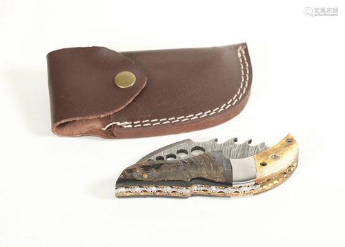 Damascus Blade Hunting & Fishing Pocket Knife