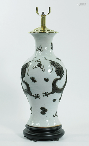 Chinese Double Dragon Porcelain Vase