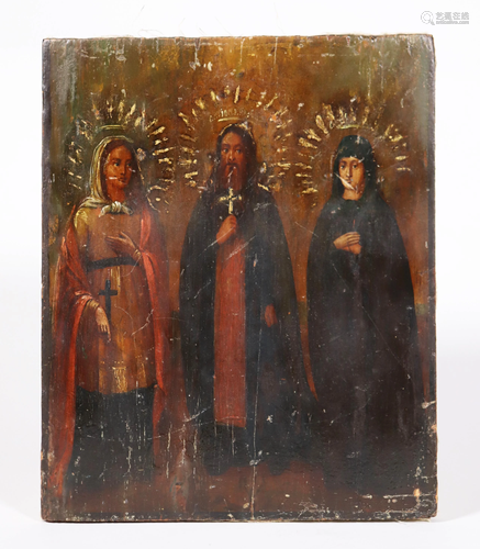 Russian or Greek Ikon; Christ Virgin & St. Anne