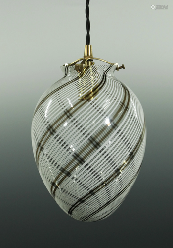 Venini Murano 60's Venetian Latticino Glass Shade