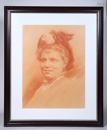 Sanguin Portrait on Paper: Victorian Lady