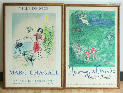 Marc Chagall; 2 Mourlot Litho Posters 1970, 1973