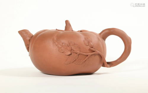 Chinese Melon Shaped Yixing Teapot