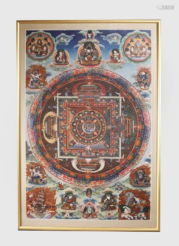 Tibetan Mandorla Thangka