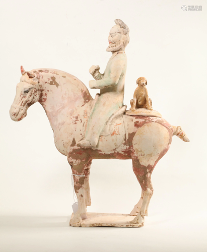 Sotheby's TLTested Tang Dynasty Horse Rider & Dog