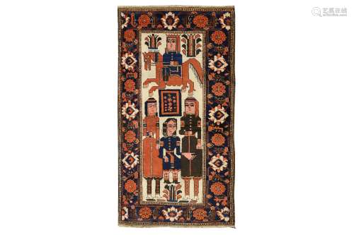 AN UNUSUAL BALOUCH PICTORIAL RUG, NORTTH-EAST PERSIA