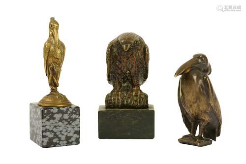 A small collection of bronze avain sculpture ornaments