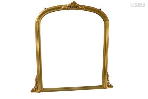 A Large Gilt Framed Over Mantle Mirror