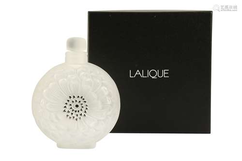 A Lalique glass 'Dahlia' perfume bottle with box