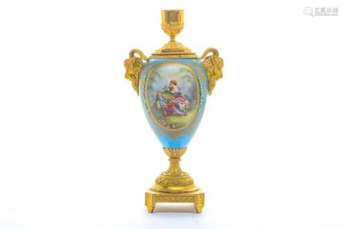 A singular Sevres style garniture or vase