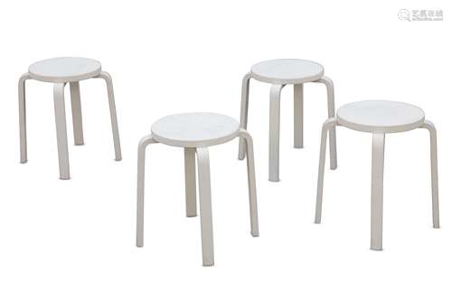 After Alvar Aalto: Four L-legged stools