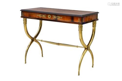 A French Empire style fruitwood side table