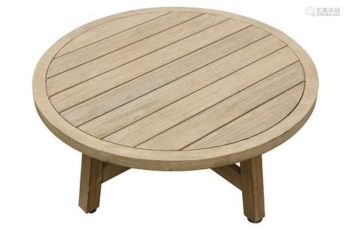 A Kettler Cora acacia wood circular garden coffee table