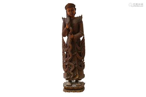 An early 20th Century Burmese carved figure