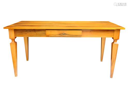 A late 20th Century bespoke made Italian walnut farmhouse table