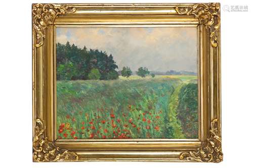 FRANTISEK KAVAN (CZECH 1866-1941) Summer meadow Signed (lower right) Oil on paper 39 x 48cm