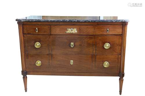 A French Louis XVI mahogany commode