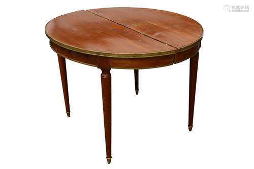 A Continental fruitwood D end dining table