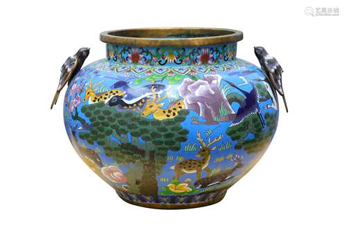 Large Cloisonné Enamelled Jardiniere