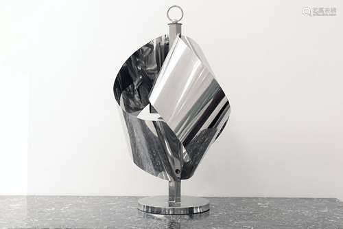 Vintage Chromed Abstract Design Lamp