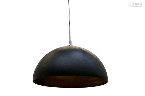 A pair of European contemporary fibreglass pendant lights