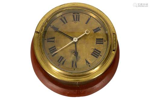 An early 20th century brass ships clock