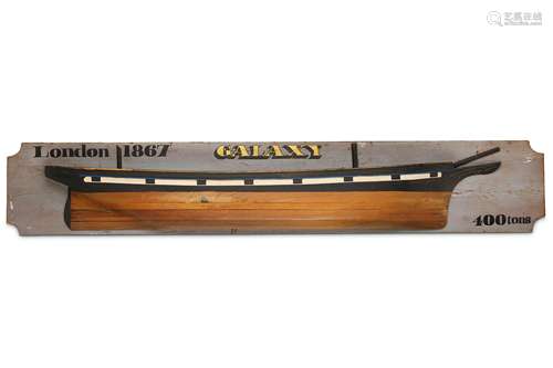 MARITIME INTEREST: A 20TH CENTURY POLYCHROME WOODEN MODEL HALF HULL