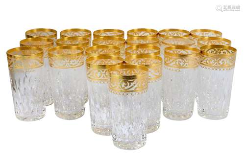 A quantity of St Louis crystal highball drinking glasses