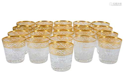 A quantity of St Louis crystal highball whiskey glasses