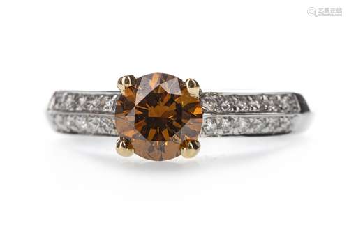 A GIA CERTIFICATED FANCY COLOUR DIAMOND RING