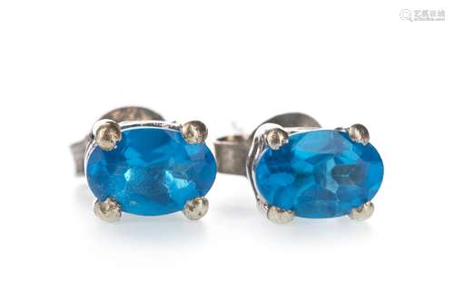 A PAIR OF NEON APATITE STUD EARRINGS